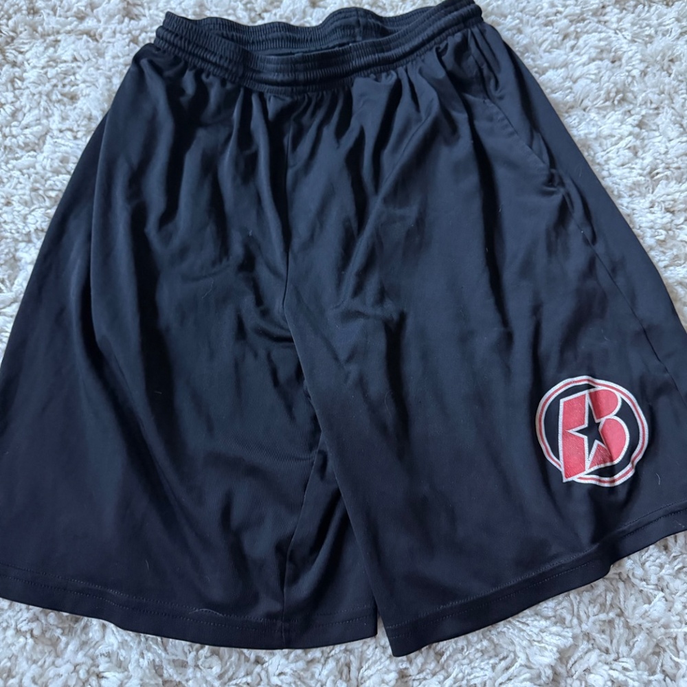 Comfortable Black sportek men’s basketball, long, comfy Athletic Shorts with Red - Picture 3 of 6